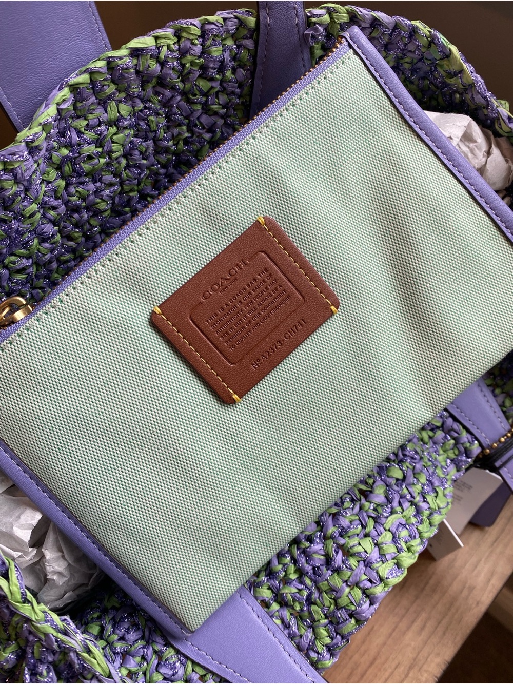 Coach NWT Hard to Find Straw Small Woven Summer Tote - Picture 9 of 13